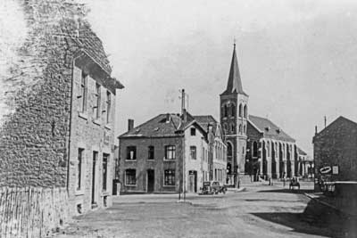 Markuskirche Mausbach von der Vichter Straße, 1920/30er