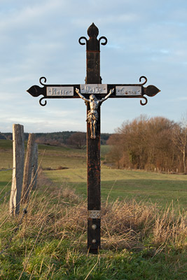 Am Kreuz, Wegekreuz im Dezember 2019